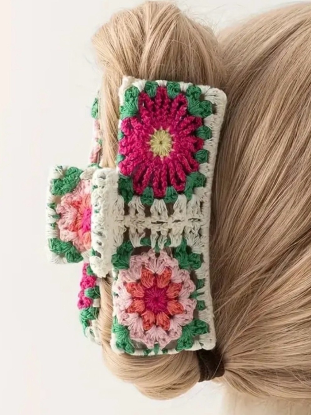 Crochet Floral Hair Claw Clip
